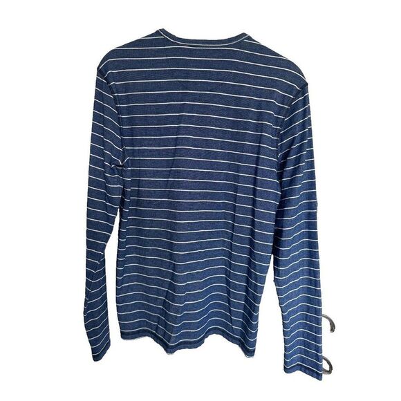 Prana Pullover Long Sleeve Shirt Blue Striped Men's Medium - Picture 6 of 7
